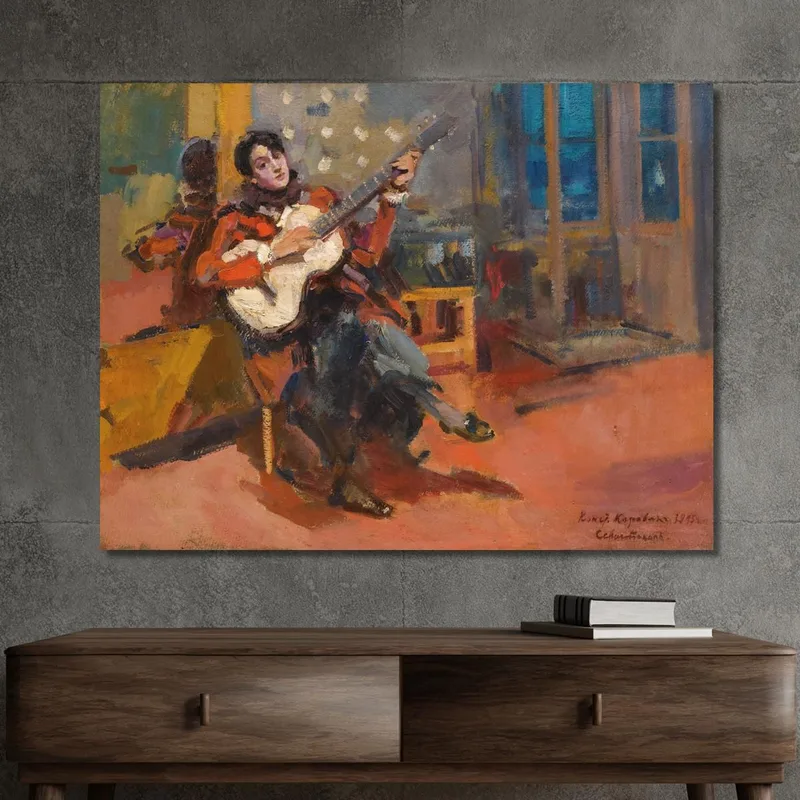 Der Gitarrenspieler Konstantin Alexeevich Korovin