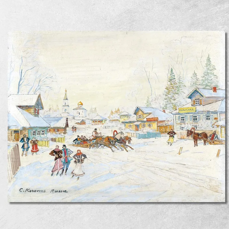 Paysage Hivernal Konstantin Alexeevich Korovin tableau impression sur toile
