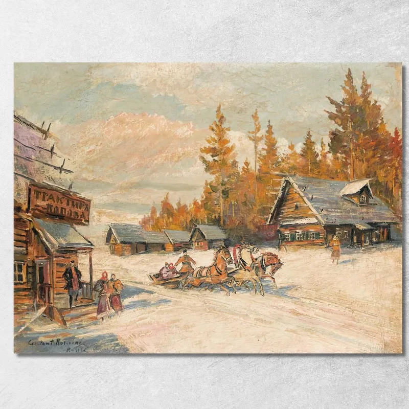 Balade En Traîneau Hivernale Konstantin Alexeevich Korovin tableau impression sur toile