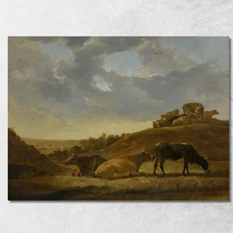 Bestiame In Un Paesaggio Arcadico Olandese Aelbert Cuyp quadro stampa su tela