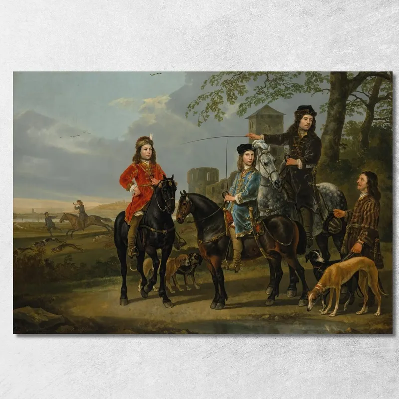Ritratto Equestre Con Tutore E Cocchiere Aelbert Cuyp quadro stampa su tela