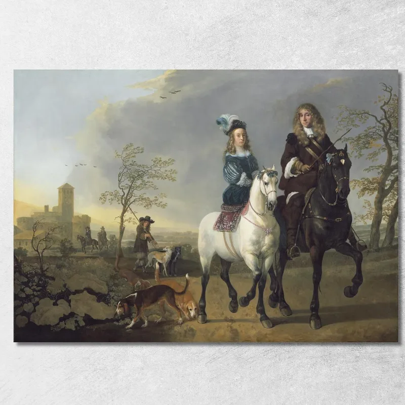 Signora E Gentiluomo A Cavallo Aelbert Cuyp quadro stampa su tela