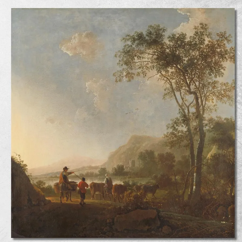 Paesaggio Con Mandriani E Bestiame Aelbert Cuyp quadro stampa su tela