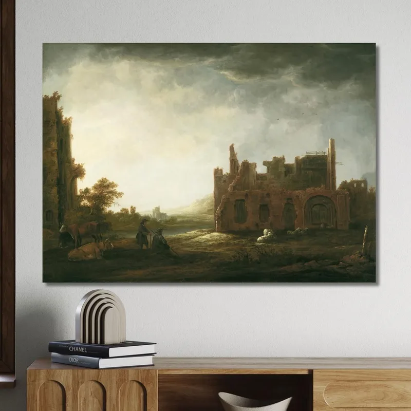 Landscape With The Ruins Of Rijnsburg Abbey Aelbert Cuyp