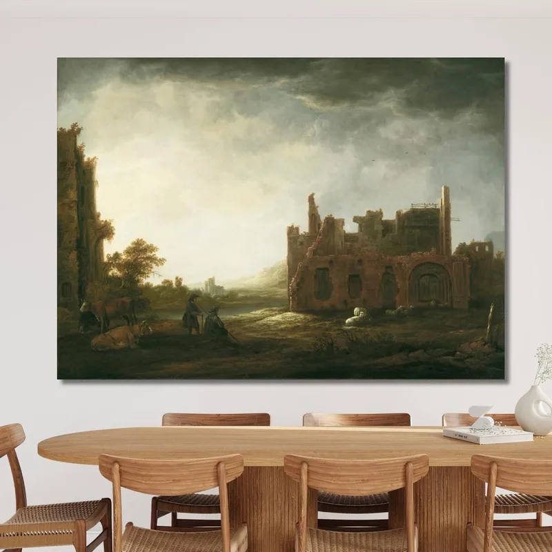 Landscape With The Ruins Of Rijnsburg Abbey Aelbert Cuyp