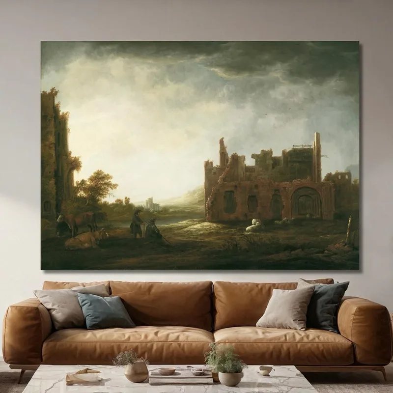 Landscape With The Ruins Of Rijnsburg Abbey Aelbert Cuyp
