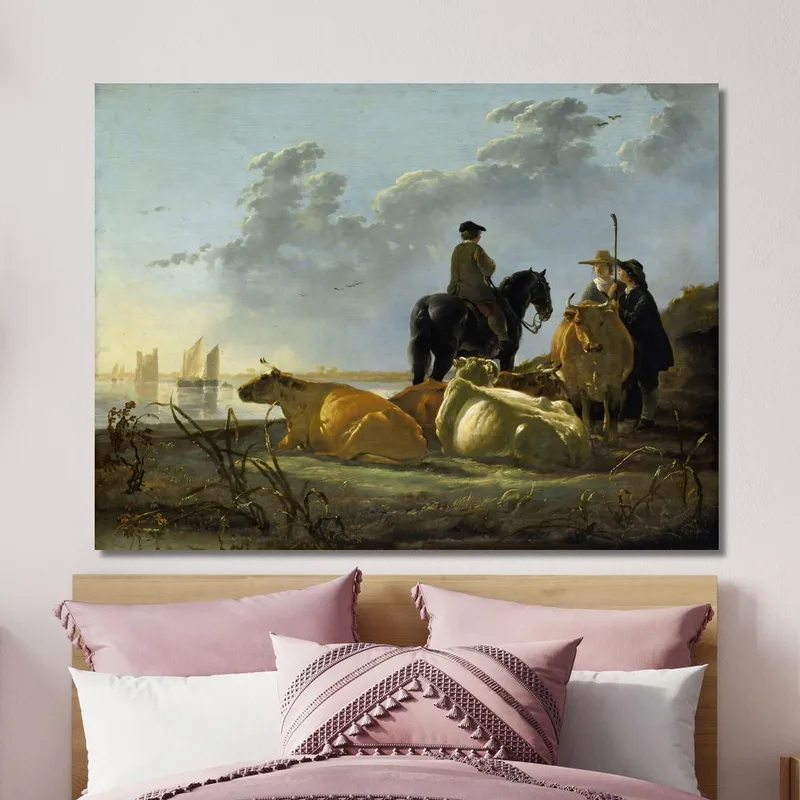 Bauern Und Vieh Am Fluss Merwede​ Aelbert Cuyp