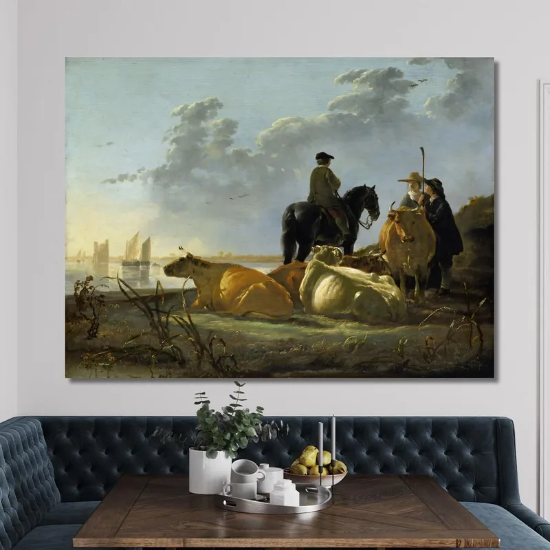 Bauern Und Vieh Am Fluss Merwede​ Aelbert Cuyp