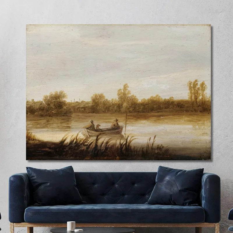 Flusslandschaft Mit Fischern In Einem Boot​ Aelbert Cuyp