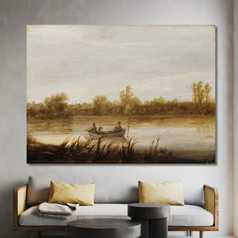 Flusslandschaft Mit Fischern In Einem Boot​ Aelbert Cuyp