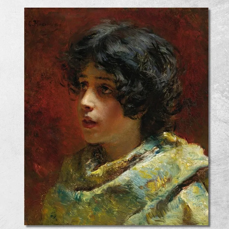 Ritratto Di Una Giovane Ragazza Konstantin Egorovich Makovsky quadro stampa su tela
