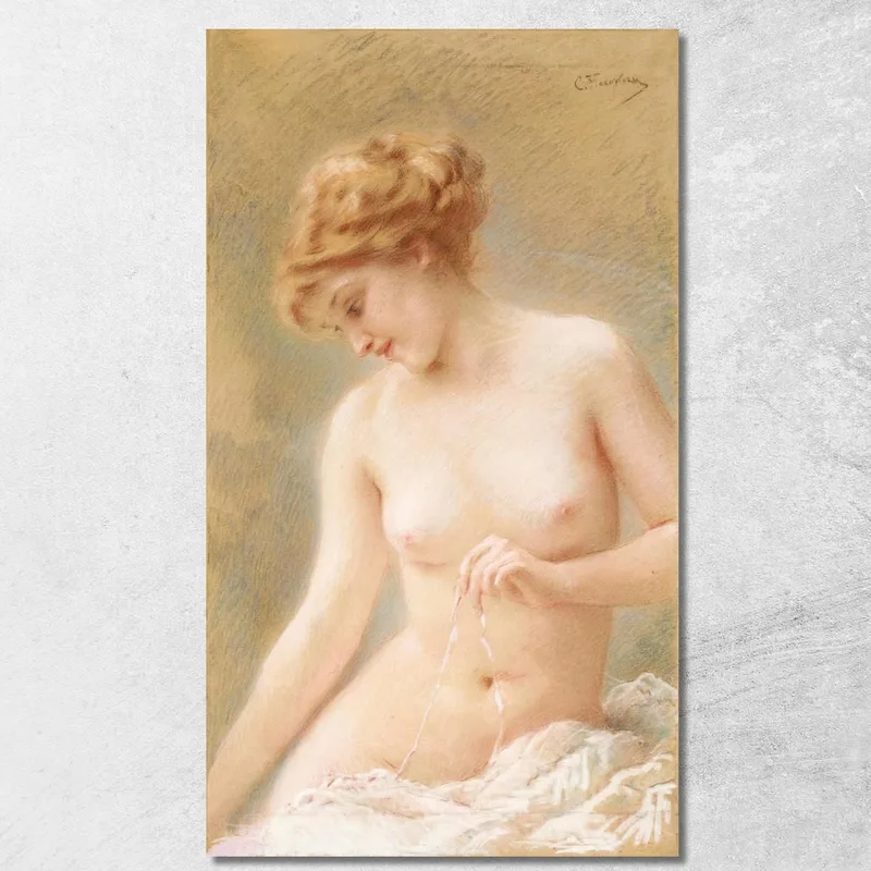 Nudo Seduto Konstantin Egorovich Makovsky quadro stampa su tela