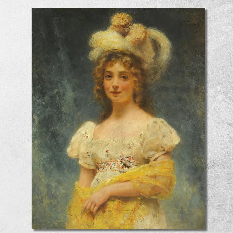 Sciarpa Gialla Konstantin Egorovich Makovsky quadro stampa su tela