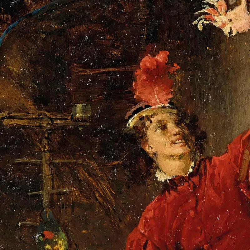 Giovane Uomo Con Pappagallo Konstantin Egorovich Makovsky
