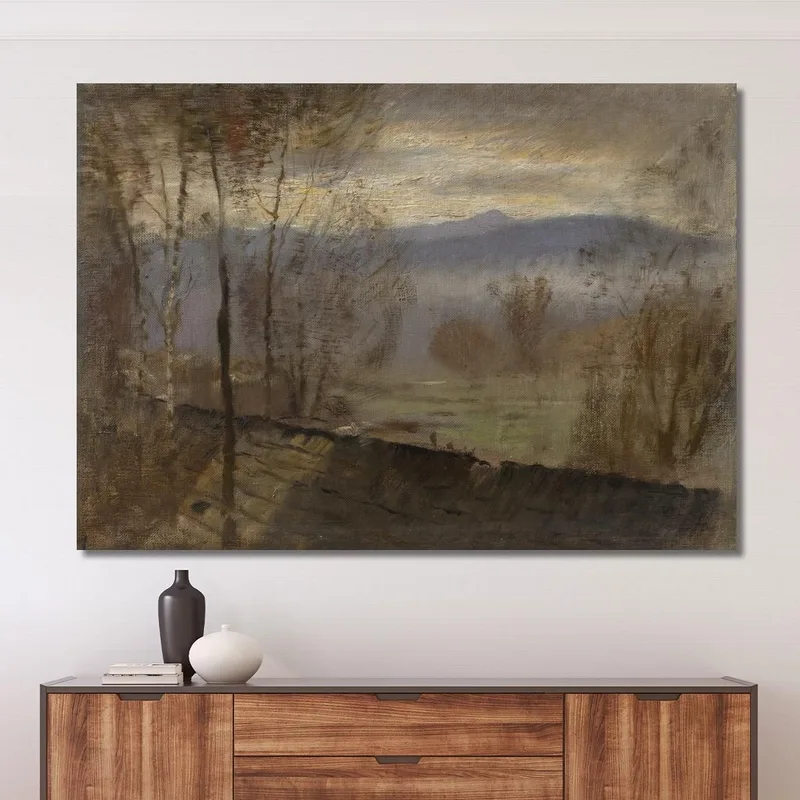 Early Evening Landscape With A River Ladislav Mednyánszky
