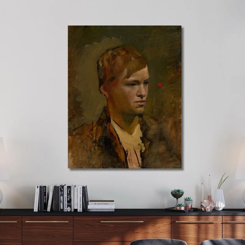 Ragazzo Biondo Con Punto Rosso Sullo Sfondo Ladislav Mednyánszky