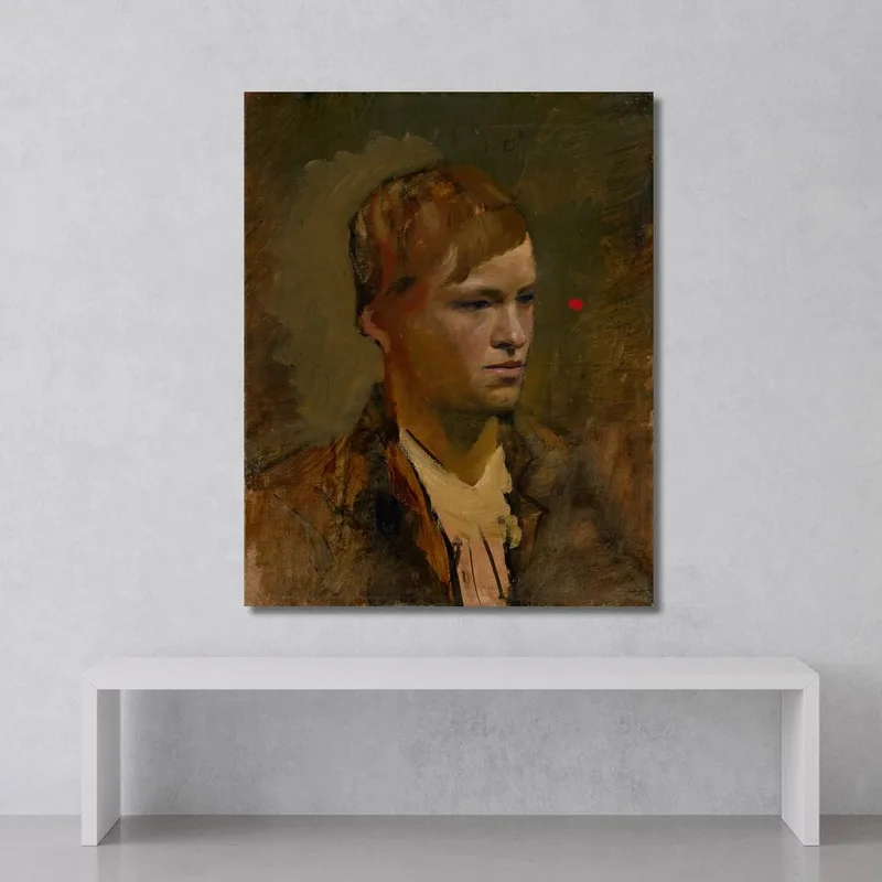 Ragazzo Biondo Con Punto Rosso Sullo Sfondo Ladislav Mednyánszky