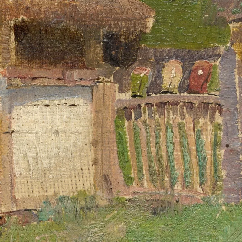 Ragazza In Un Cortile Agricolo Ladislav Mednyánszky
