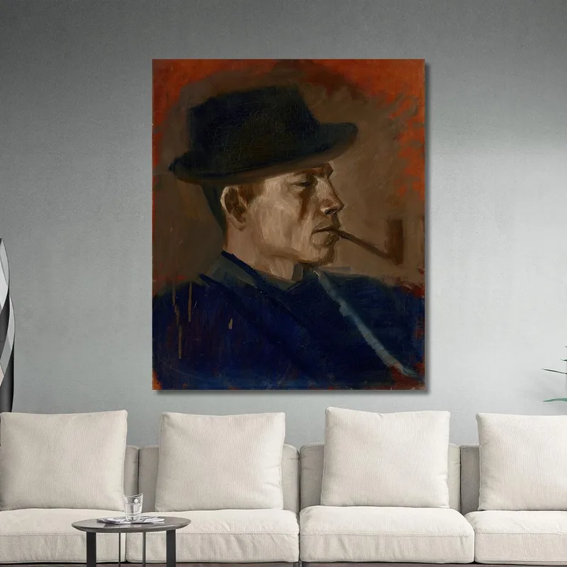Uomo In Blu Che Fuma Ladislav Mednyánszky
