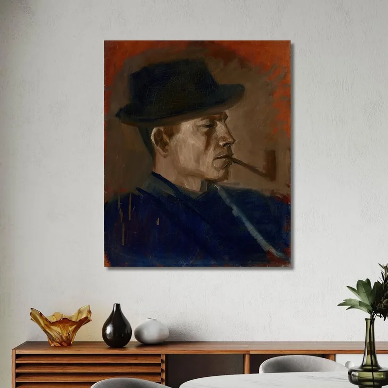 Uomo In Blu Che Fuma Ladislav Mednyánszky