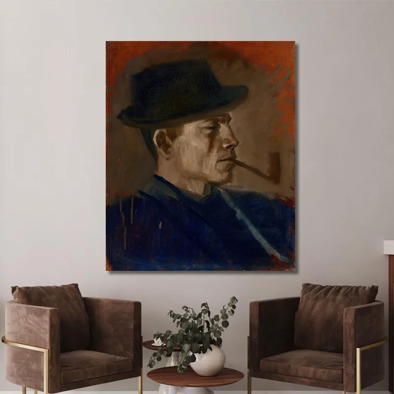 Uomo In Blu Che Fuma Ladislav Mednyánszky