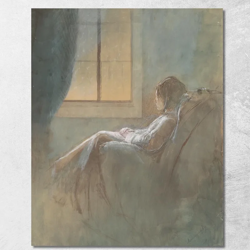 Anziana Seduta Ladislav Mednyánszky quadro stampa su tela