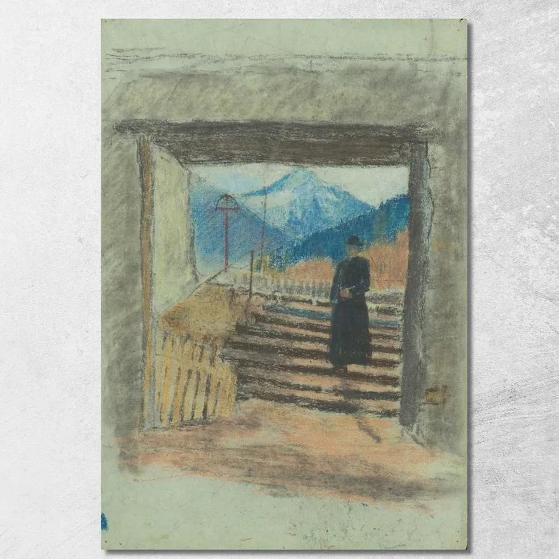 Fuori Dal Cimitero Ladislav Mednyánszky quadro stampa su tela