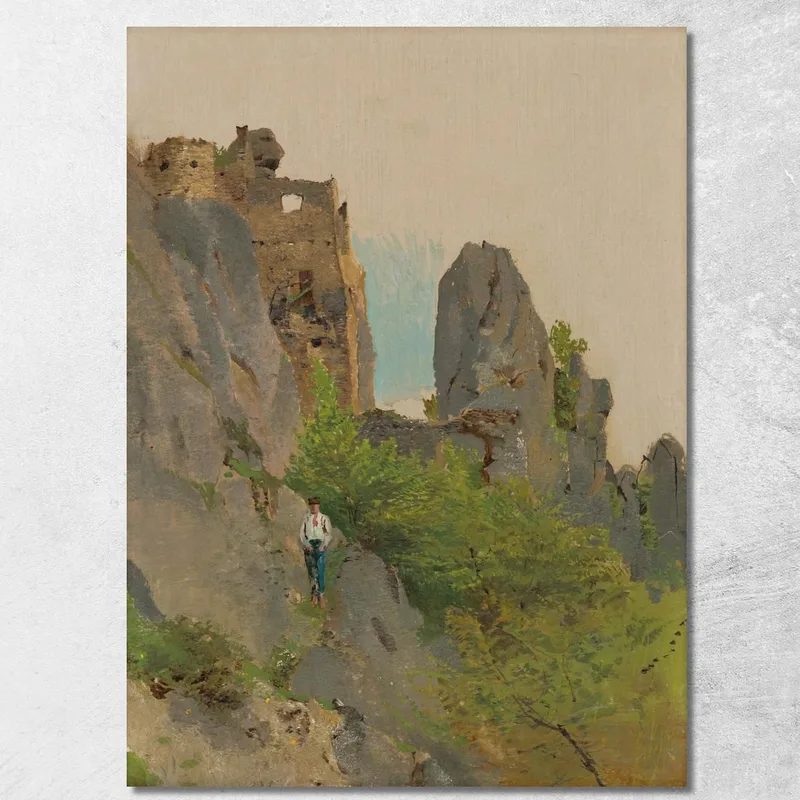Veduta Delle Rovine Di Súľov Ladislav Mednyánszky quadro stampa su tela