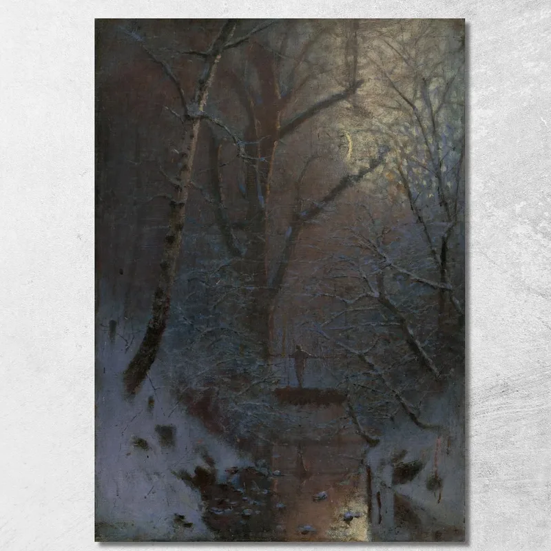 Inverno. Notte D'Inverno Ladislav Mednyánszky quadro stampa su tela