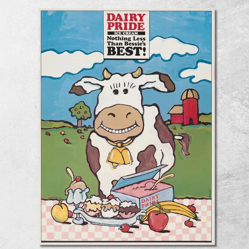 Helado Dairy Pride: Nada Menos Que Lo Mejor De Bessie Lanny Sommese cuadro en lienzo