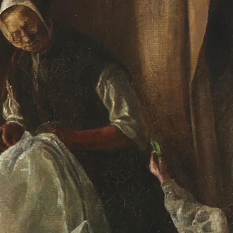 Un Niño Ofrece A Su Abuela Un Guisante Verde Laurits Andersen Ring