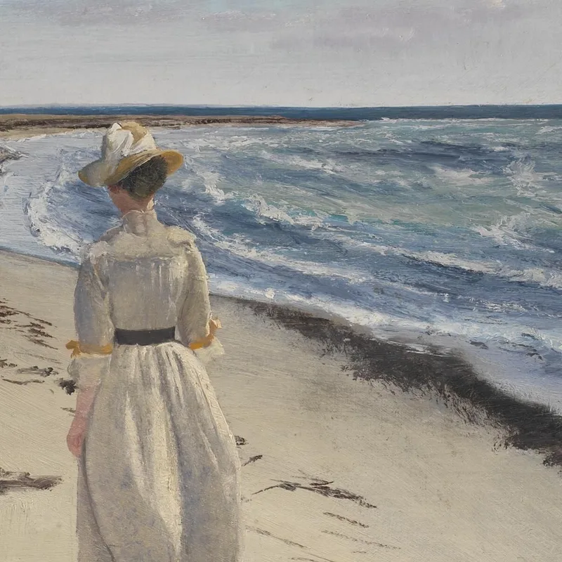 Dame À La Plage De Karrebæksminde Zélande Laurits Andersen Ring