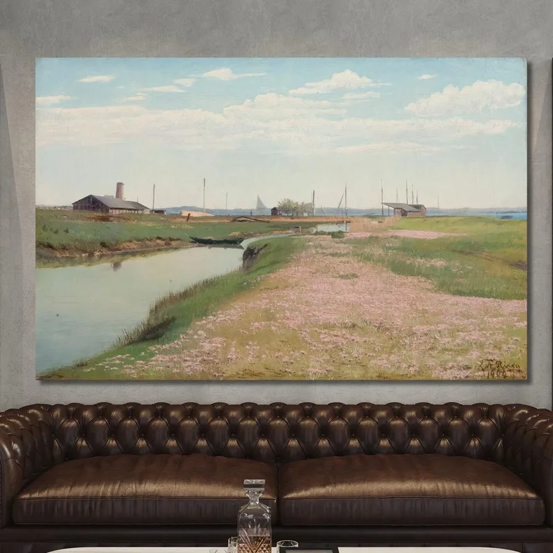The River And The Harbour At Frederiksværk Laurits Andersen Ring