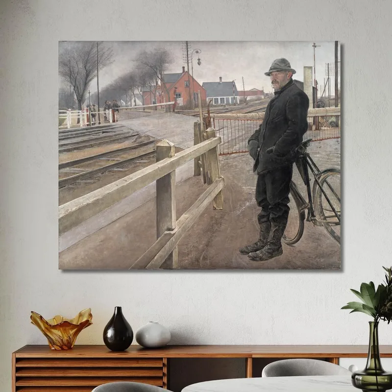 En Attendant Le Train. Passage À Niveau Près De La Route De Roskilde Laurits Andersen Ring