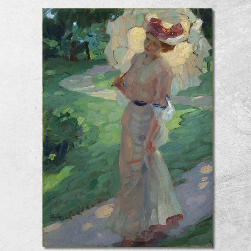 Ein Sommertag Im Park Leo Putz drucken auf leinwand