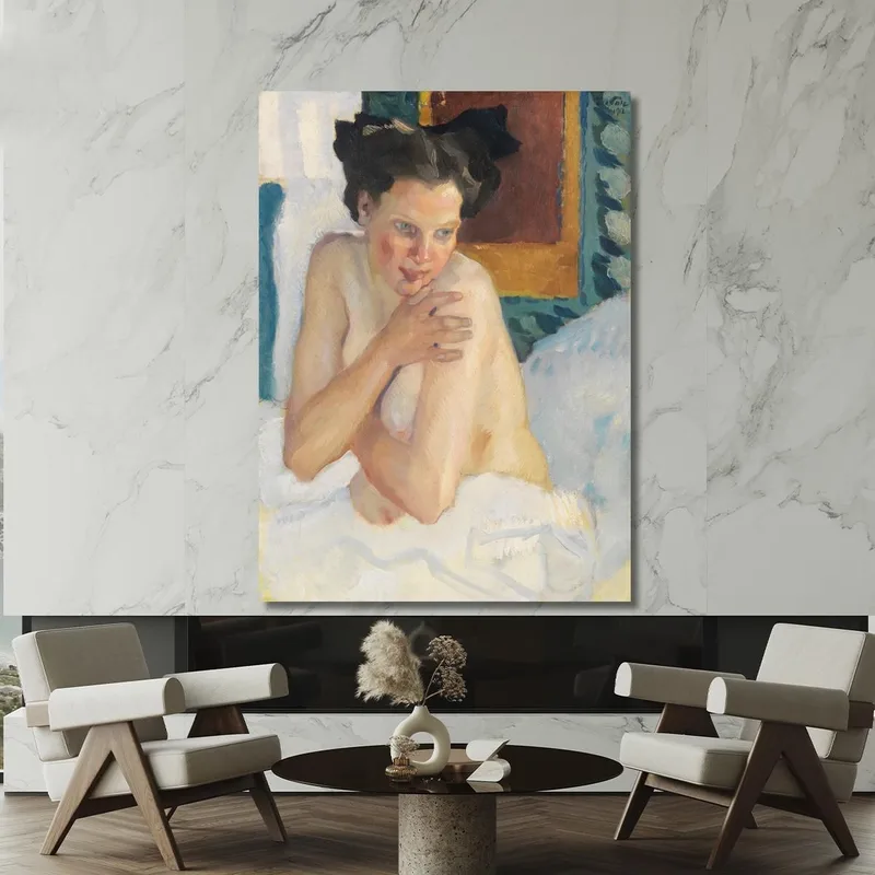 Risveglio Seduto Seminudo Leo Putz