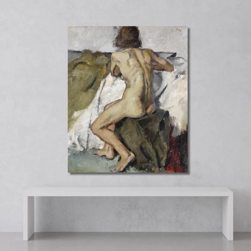Donna Seduta Nuda Di Schiena Leo Putz