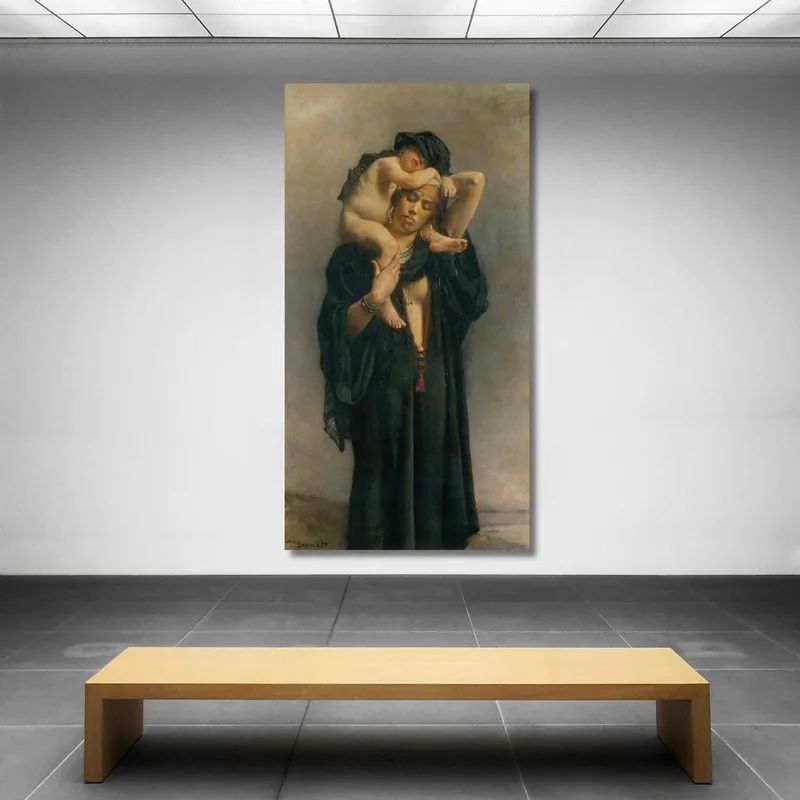 Eine Ägyptische Bäuerin Und Ihr Kind Léon Bonnat