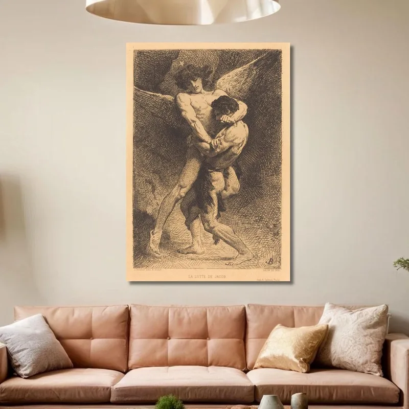 La Lutte De Jacob Jakobs Ringen Mit Dem Engel Léon Bonnat