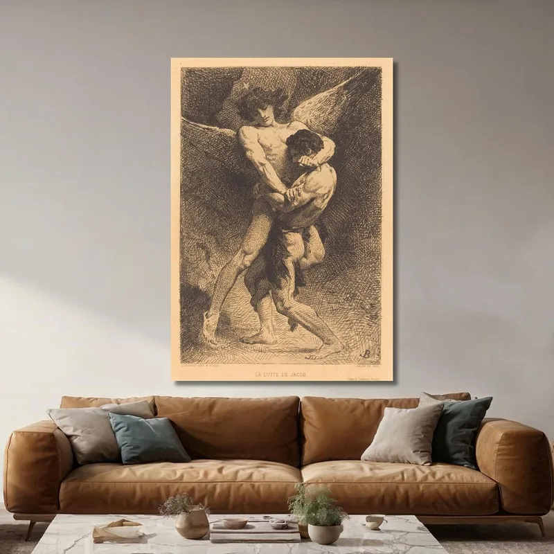 La Lutte De Jacob Jakobs Ringen Mit Dem Engel Léon Bonnat
