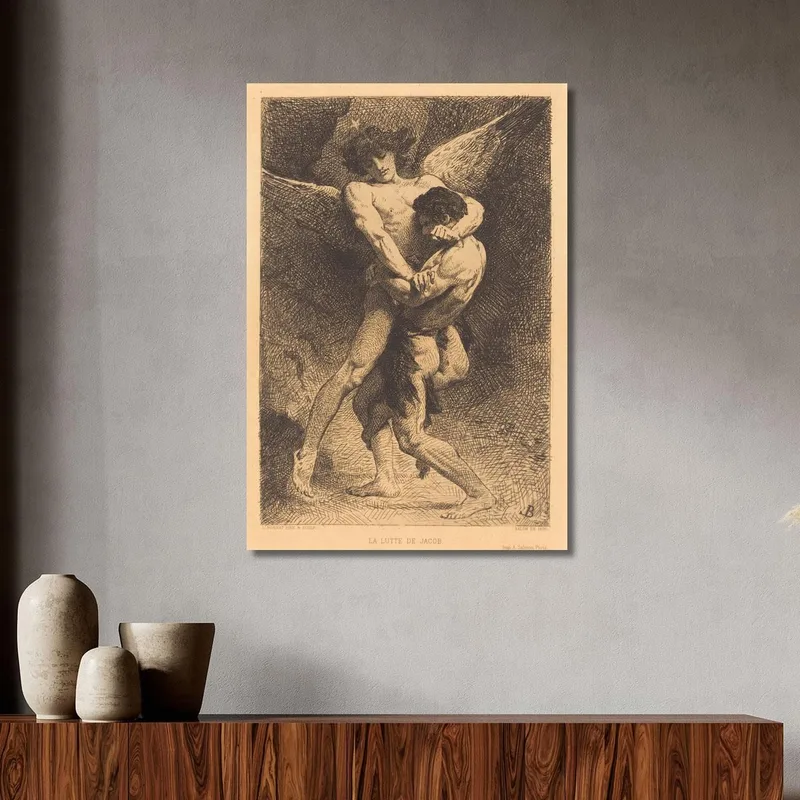 La Lutte De Jacob Jakobs Ringen Mit Dem Engel Léon Bonnat
