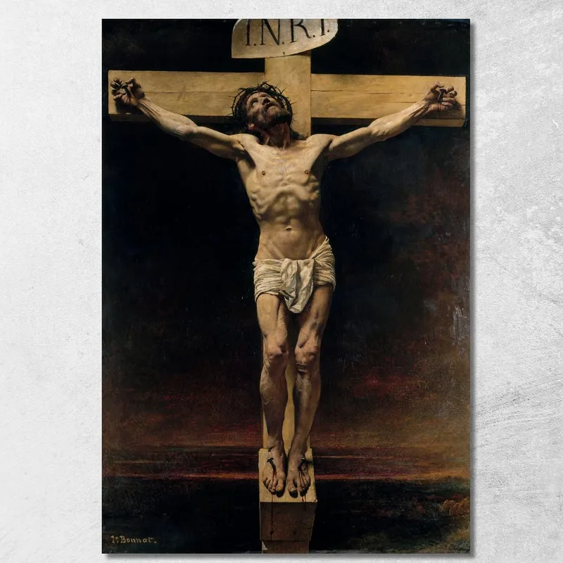 Cristo En La Cruz Léon Bonnat cuadro en lienzo
