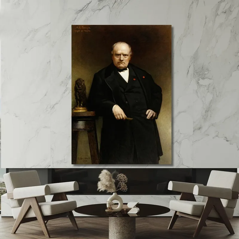 Portrait Of Barye With A Wax Model Of Seated Lion Léon Bonnat