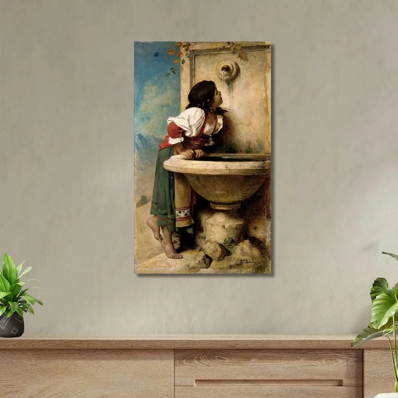 Roman Girl At A Fountain Léon Bonnat