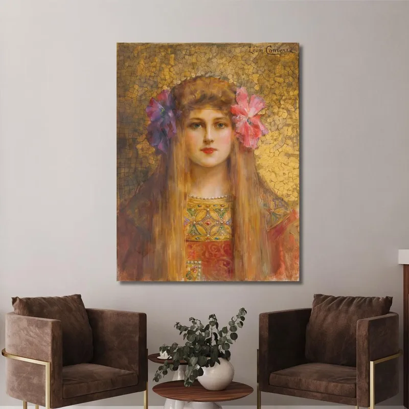Ritratto Di Donna Con Turbante Fiorito Léon François Comerre