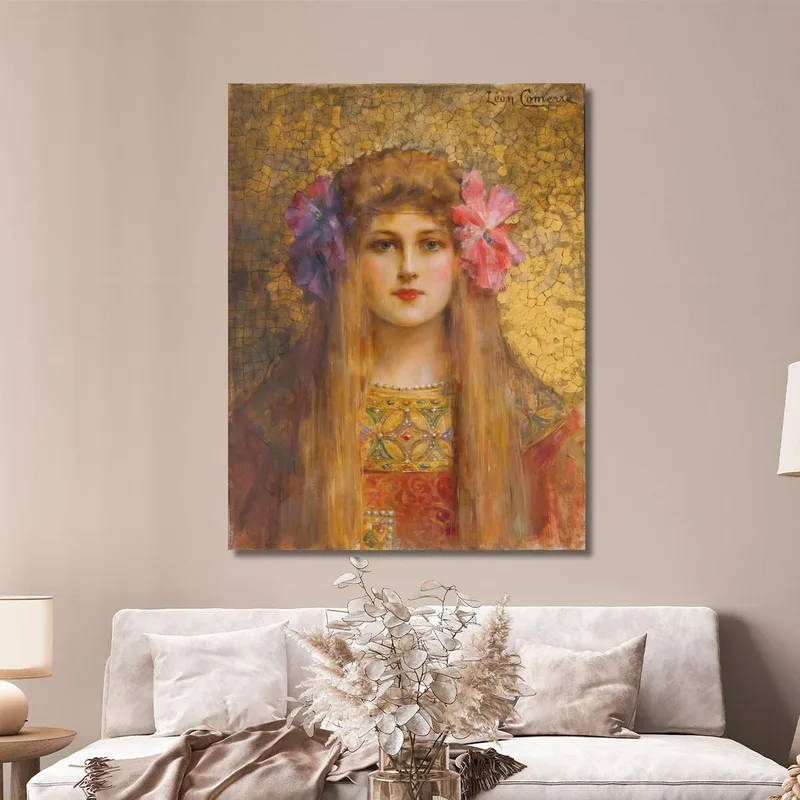 Ritratto Di Donna Con Turbante Fiorito Léon François Comerre