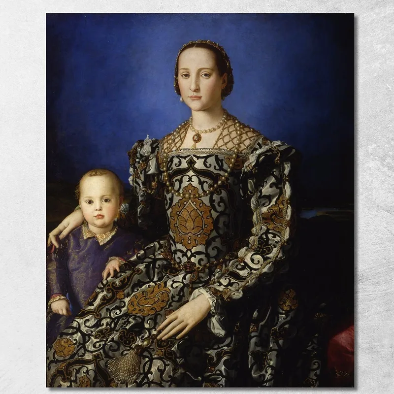Ritratto Di Eleonora Di Toledo Con Il Figlio Giovanni De Medici Agnolo Bronzino quadro stampa su tela