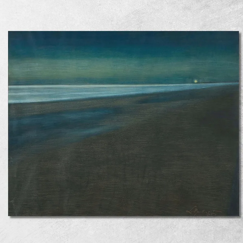 Vista Sulla Spiaggia Di Notte Léon Spilliaert quadro stampa su tela
