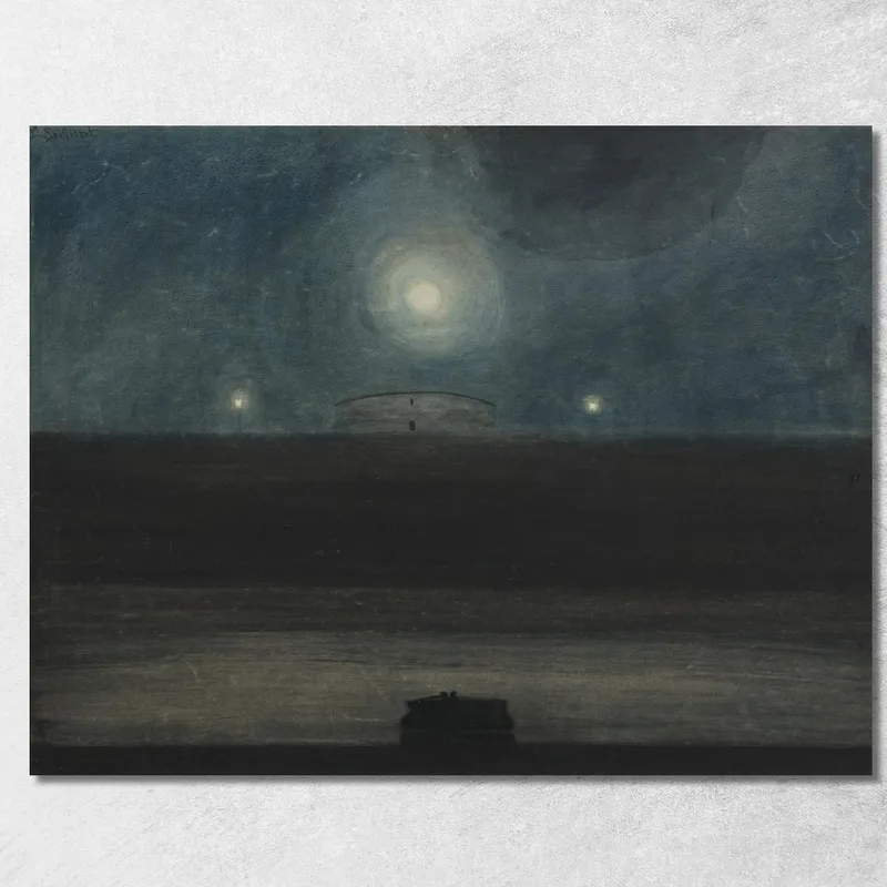 Spiaggia Con La Luna Léon Spilliaert quadro stampa su tela