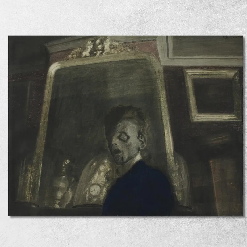 Autoritratto Con Specchio Léon Spilliaert quadro stampa su tela